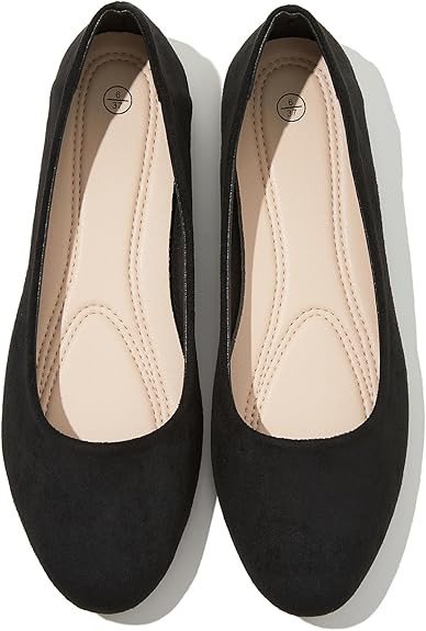 Shupua Flats for Women Round Toe Flat Shoes Dressy Black Ballet Flats Comfortable Womens Dress Shoes Ballerina Flats for Work