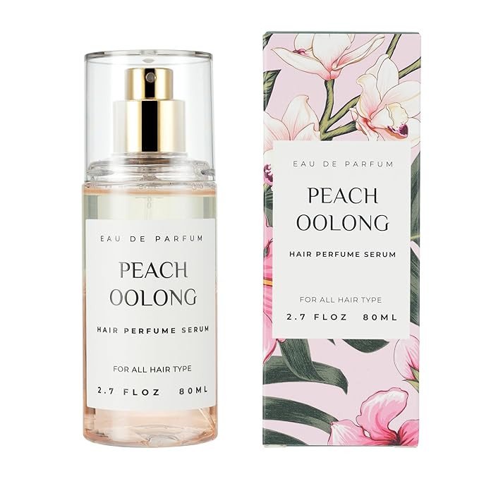Benatu Hair Perfume for Women, Summer Lightweight Long Lasting Fragrance Mist - 3:7 Hydrating Serum Alcohol Free Formula, Argan Oil Scented Hair Spray with Keratin & Elastin (Peach Oolong) 2.7 fl oz