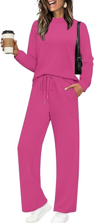 Sampeel Two Piece Sets for Women Mock Neck Matching Sets Loungewear Fall Clothes Travel Outfits Fashion 2025 XS-2XL